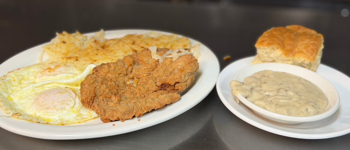 Country Style Steak Breakfast.
