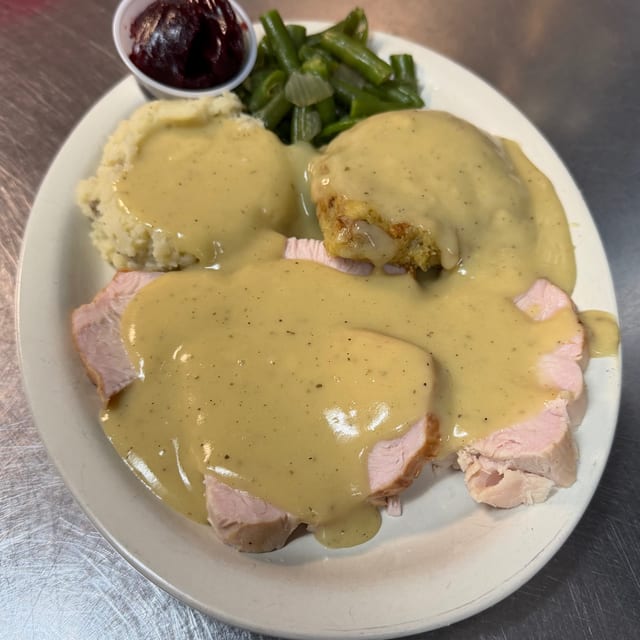 Moist Roast Turkey Dinner.