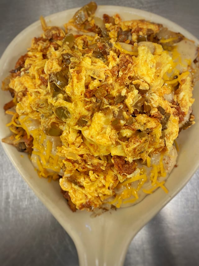 Chorizo n Eggs Skillet.