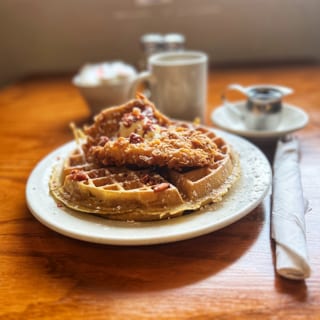 Crispy Chicken Bacon Waffle