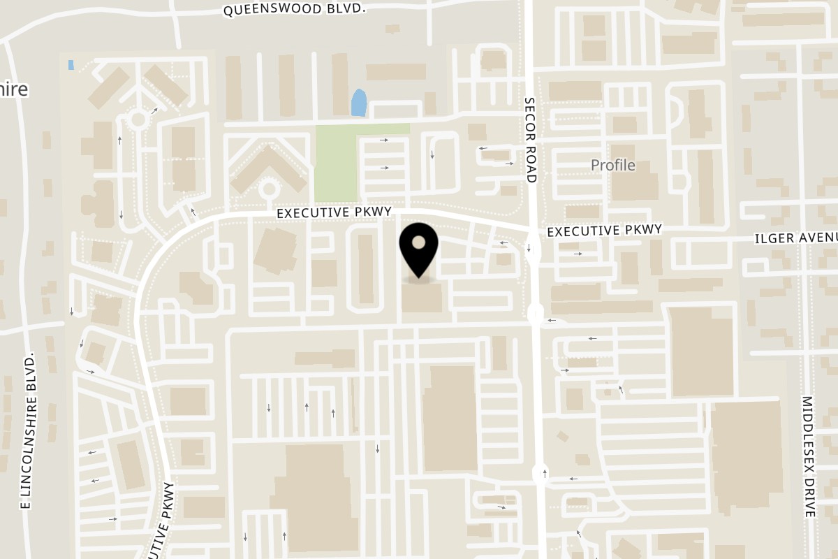 Map showing the location of Al Smith's Place on 3550 Executive Pkwy in Toledo